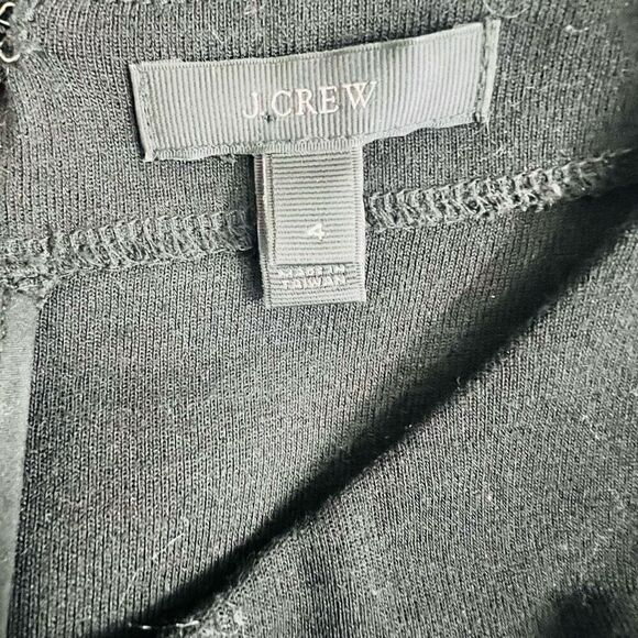 J. Crew Womens Black Wool Knee Length Short Sleeve Sheath Dress Size 4 - Picture 6 of 7